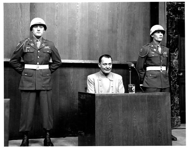 Hermann Goering on Witness Stand, IMT, Nuremberg Germany, 1945-1946