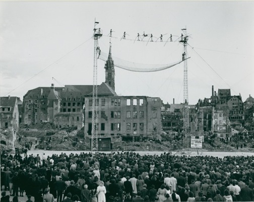 Tight Rope Walkers, Nuremberg Germany, 1945-1946