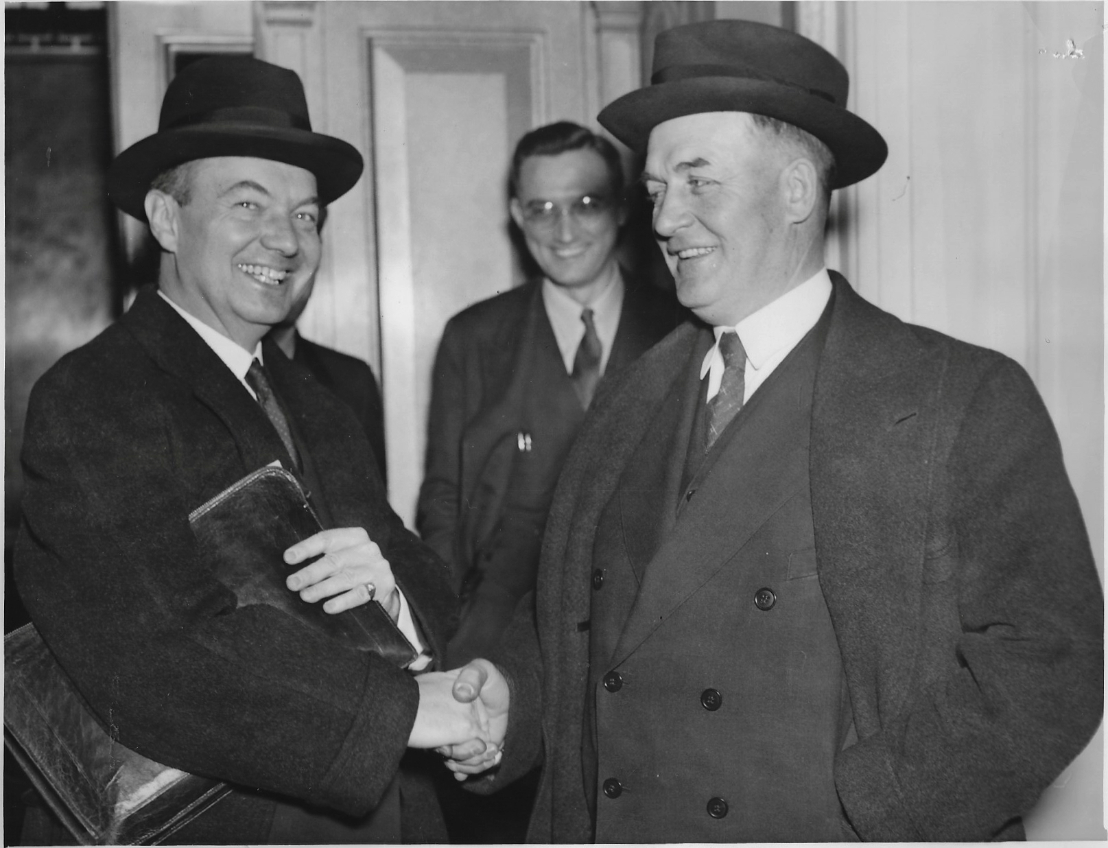 Robert H. Jackson and Senator Edward R. Burke, 1938