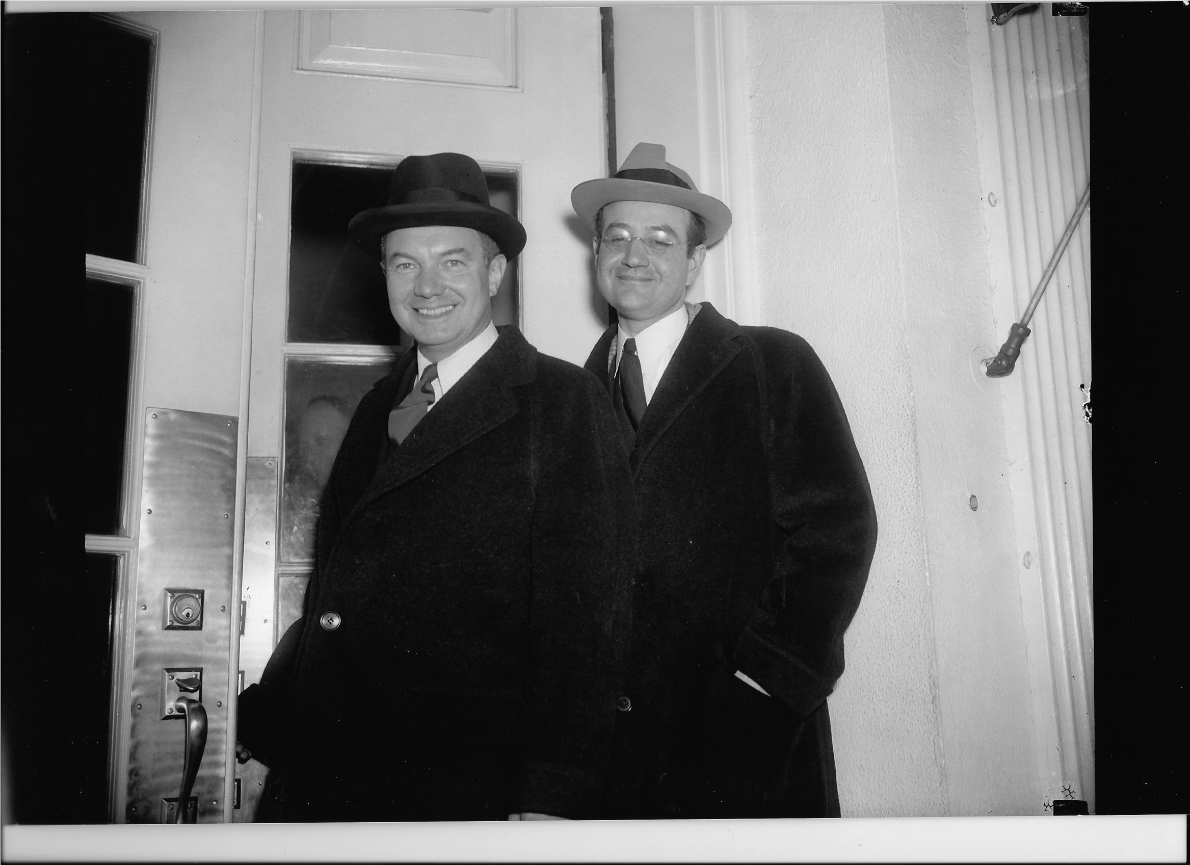 Robert H. Jackson and Benjamin V. Cohen leave the White House, 1938
